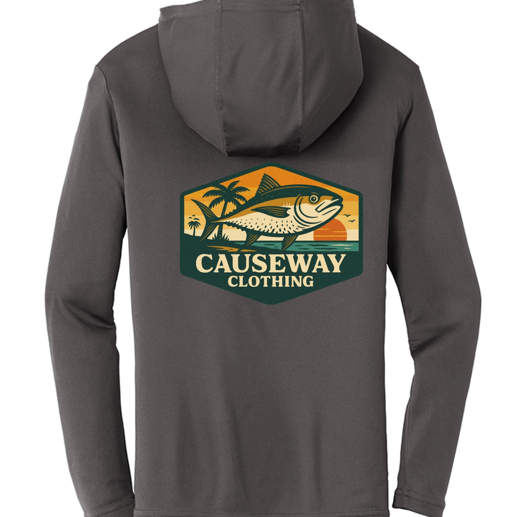 CSWY fish graphic hoodie coastal fishing apparel - Causeway Clothing
