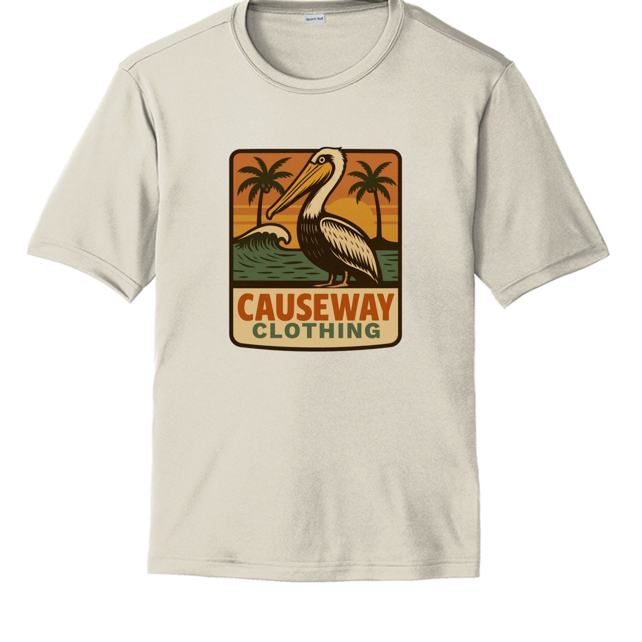 Causeway pelican graphic tee  - adult coastal lifestyle shirt