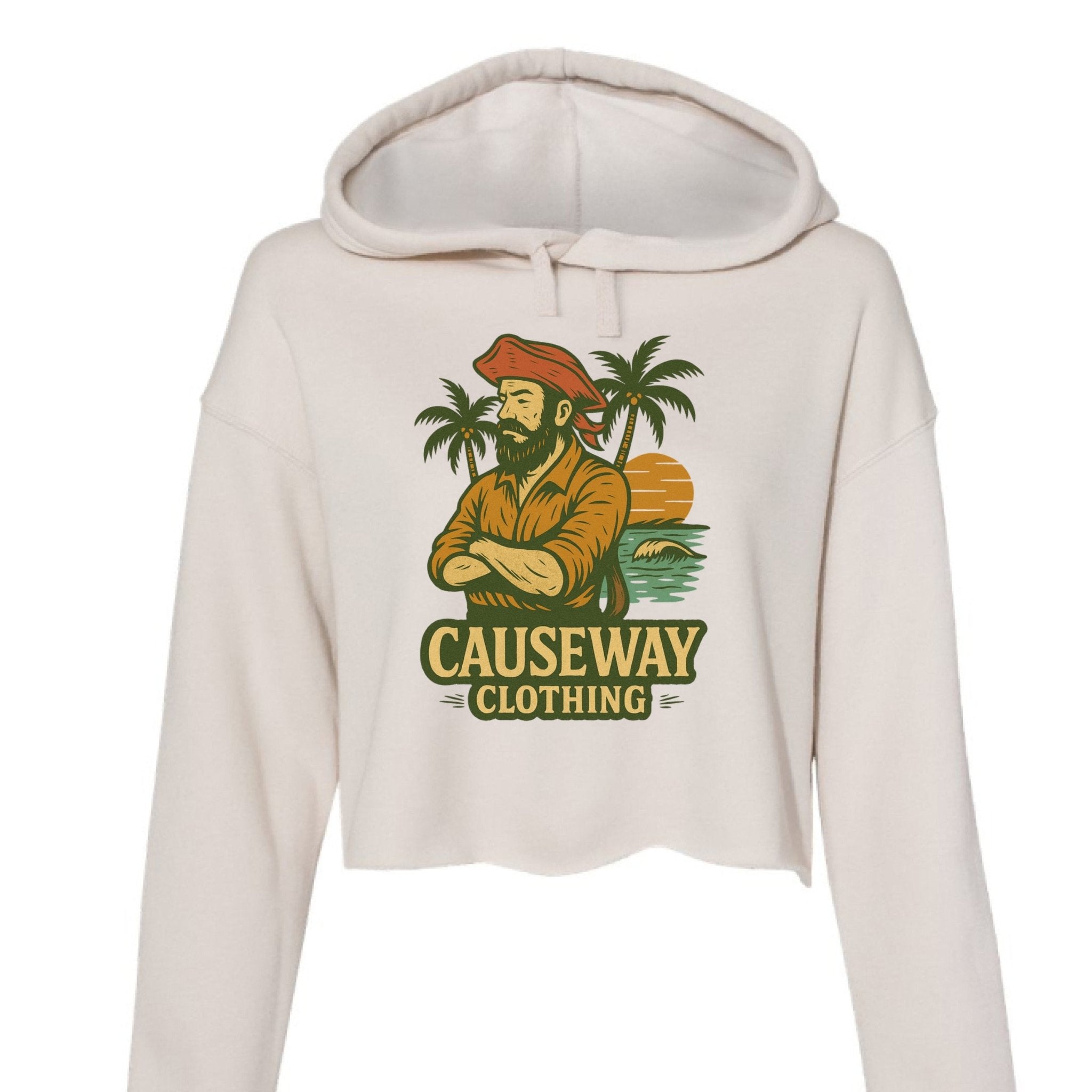 Pirate Cropped Hoodie | Women's Coastal Fleece Sweatshirt - Causeway Clothing